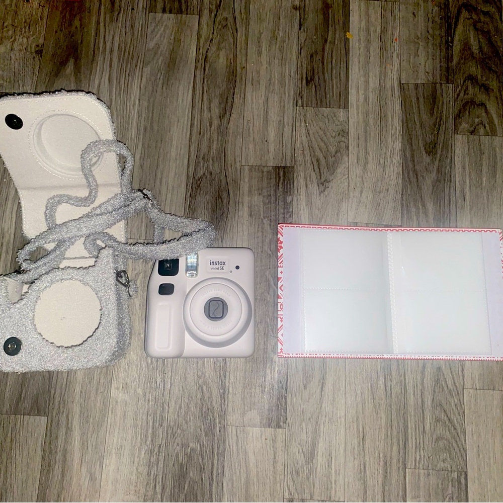 Instax Mini Camera with Gray Case and White Album